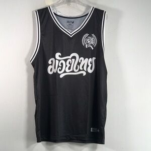 Muay Thai Addict Saekson Basketball Jersey, Men's Size XXL - Black